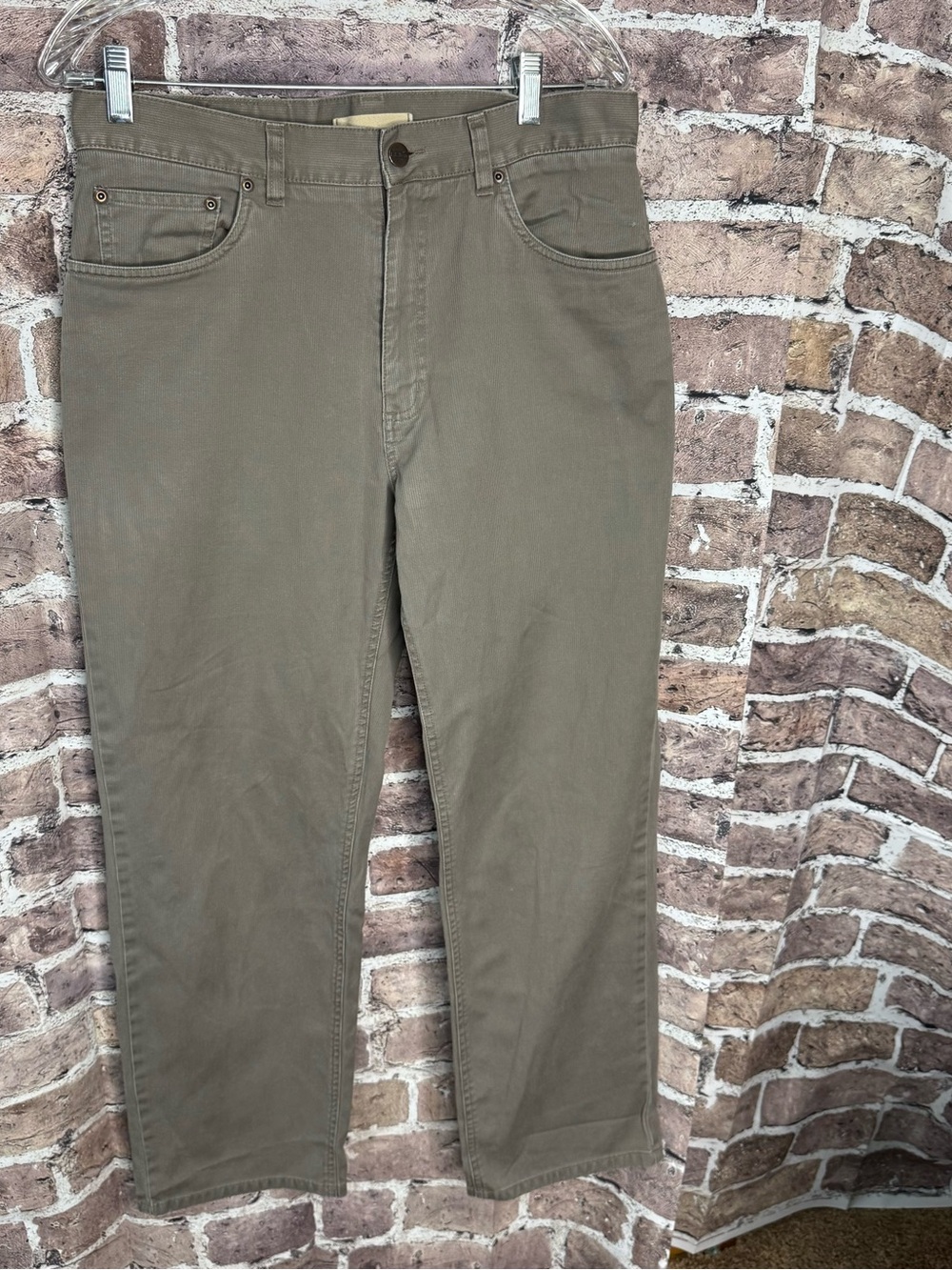L.L.Bean Corduroy Pants Mens 32x30 Gray Straight Leg 100% Cotton Casual
